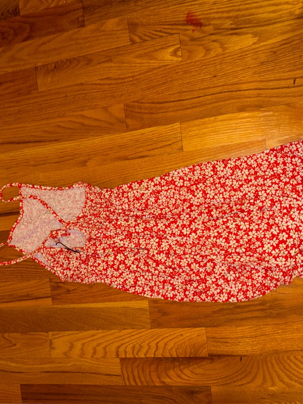 Zara Red Floral Spaghetti-Strap Sundress